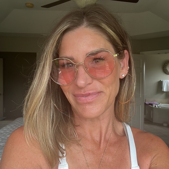 GUCCI Gold Metal Round Frame Sunglasses - Picture 1 of 9